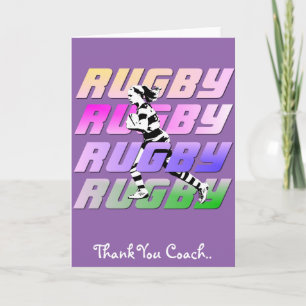 Cartão De Agradecimento Thank You Rugby Coach greeting card