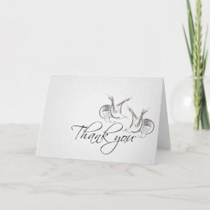 Cartão De Agradecimento thank you vintage love birds greeting card