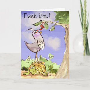 Cartão De Agradecimento Thankful bird and turtle pal