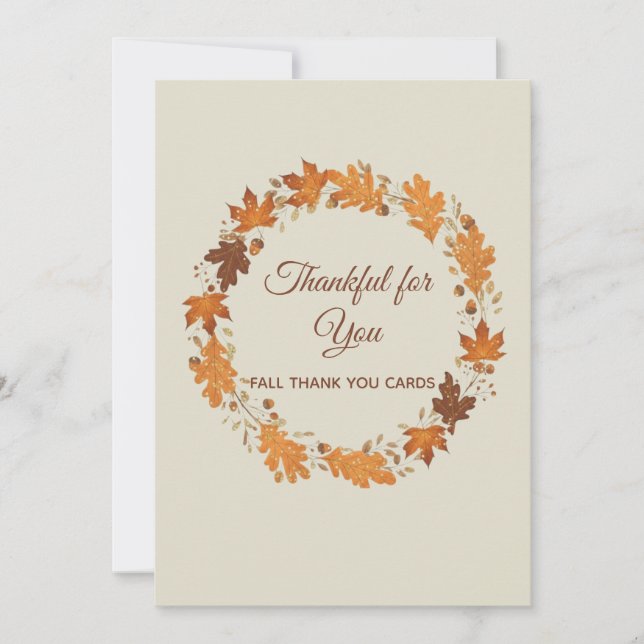 Cartão De Agradecimento Thankful for You Fall Thank You Cards (Frente)