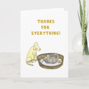 Cartão De Agradecimento Thanks for everything! Dog and Cat card