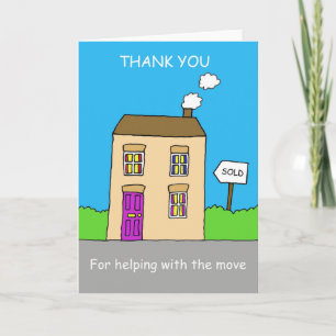 Cartão De Agradecimento Thanks for Helping me to Move House
