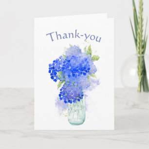 Cartão De Agradecimento Thanks For Your Kindness Custom Blue Flowers