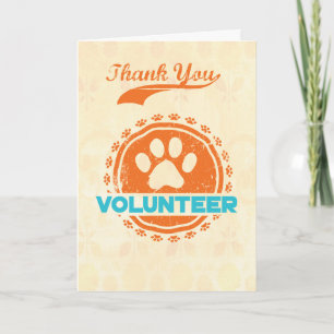 Cartão De Agradecimento Thanks Pet Foster Parent Volunteer Round of A Paws