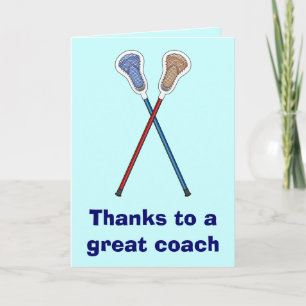 Cartão De Agradecimento Thanks to a Great Lacrosse Coach
