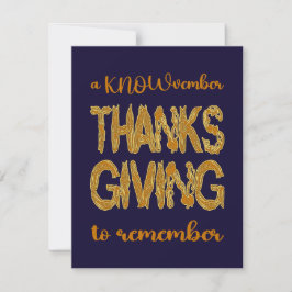 Cartão De Agradecimento Thanksgiving | A KNOWvember To Remember