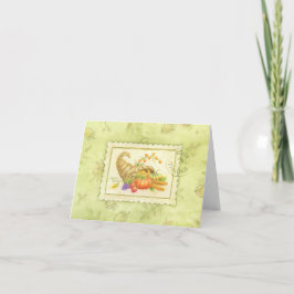 Cartão De Agradecimento Thanksgiving Cornucopia Autumn Blank NoteCard
