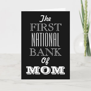 Cartão De Agradecimento The First National Bank of Mom Funny