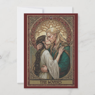 Cartão De Agradecimento The Lovers Tarot Art Flat Thank You Card