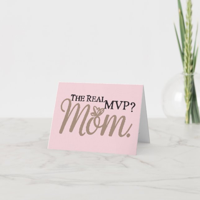 Cartão De Agradecimento The Real MVP – Mom | Minimalist Blush Pink  (Frente)