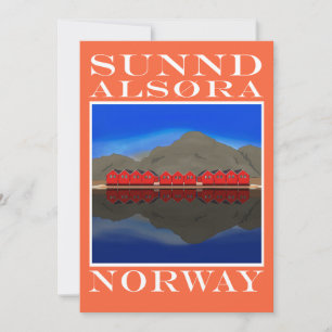 Cartão De Agradecimento The Red Boat Houses Sunndalsøra Noruega