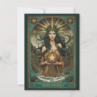 Cartão De Agradecimento The Star Tarot Art Flat Thank You Card