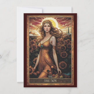 Cartão De Agradecimento The Sun (Sol) Tarot Art Flat Thank You Card