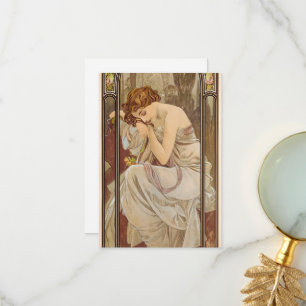 Cartão De Agradecimento The Times of the Day, Night's Rest, 1899, de Mucha