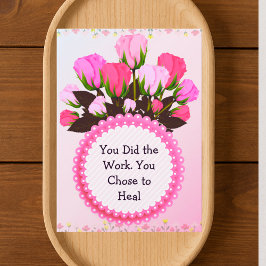Cartão De Agradecimento Therapy Completion Card – Pink Floral Empowerment 
