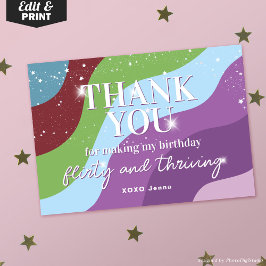 Cartão De Agradecimento Thirty Flirty & Thriving 30th Birthday Party