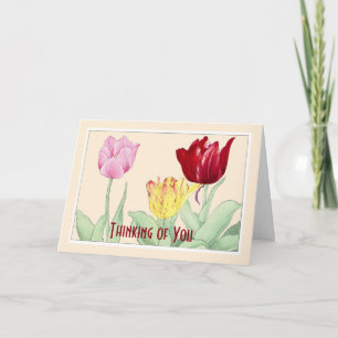 Cartão De Agradecimento Three Tulips, Botanicals Note Card - Customize