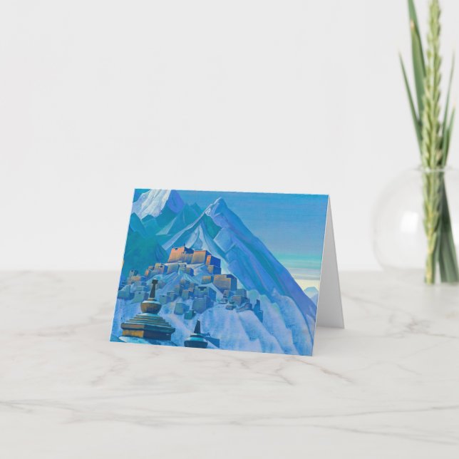 Cartão De Agradecimento Tibete, Himalaia, 1933, por Nicholas Roerich (Frente)