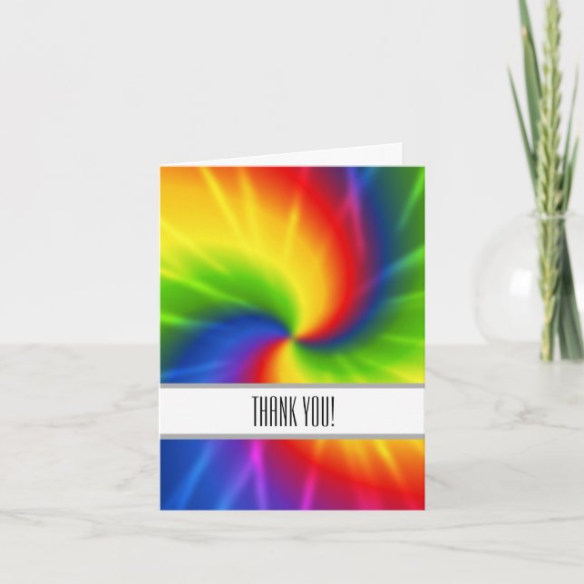 Cartão De Agradecimento Tie dye Obrigado (Frente)