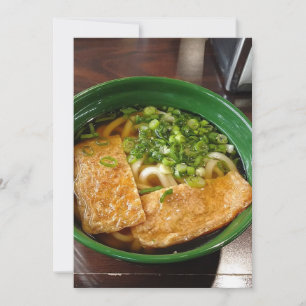 Cartão De Agradecimento Tigela de Sopa de Macarrão Japonês Kitsune Udon