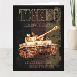 Cartão De Agradecimento Tiger I German Heavy Tank WII com bandeira alemã