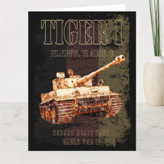 Cartão De Agradecimento Tiger I German Heavy Tank WII com bandeira alemã