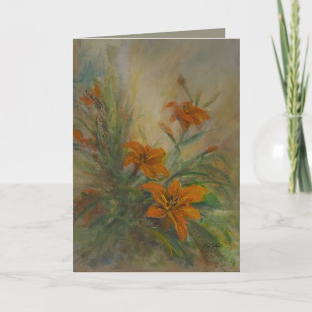 Cartão De Agradecimento Tiger Lilies 5 x 7" (Frente)