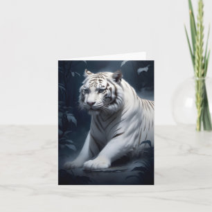 Cartão De Agradecimento tigre branco à noite