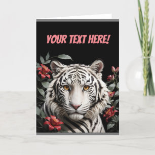 Cartão De Agradecimento tigre branco com seu texto