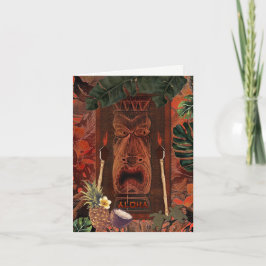 Cartão De Agradecimento Tiki Vintage Aloha Luau Havaiano Obrigado