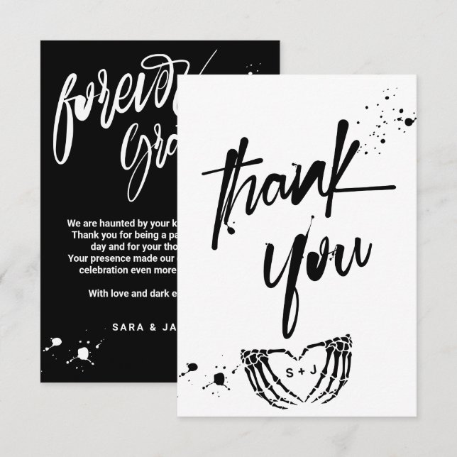 Cartão De Agradecimento Til Death Do Ufp Grunge Wedding (Frente/Verso)