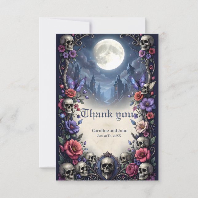 Cartão De Agradecimento Till Death & Moonlight Bind Us.  (Frente)