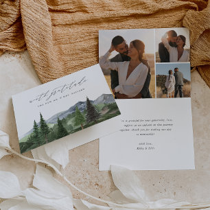 Cartão De Agradecimento Timberline   Casamento de Floresta de Montanha Wat