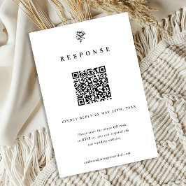 Cartão De Agradecimento Timeless Monochrome Wedding RSVP Card