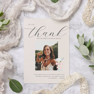 Cartão De Agradecimento Tini Obrigado Martini Themed Photo