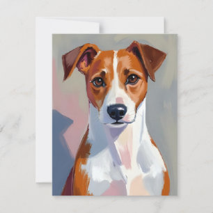 Cartão De Agradecimento Tinta de Terrier Jack Russell Cão Animal de Estima