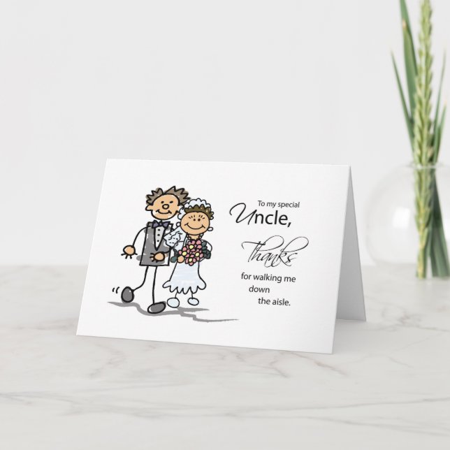 Cartão De Agradecimento Tio, Obrigado por Me Levar ao Altar, Cara (Frente)