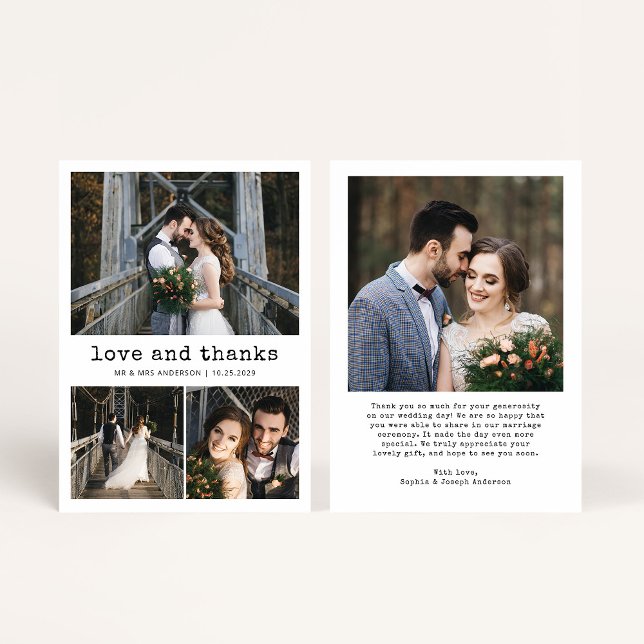 Cartão De Agradecimento Tipo de Nostalgia | Grade de Fotografias de Casame (Criador carregado)