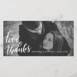 Cartão De Agradecimento Tipografia de Casamento Amor e Obrigado | Foto de 