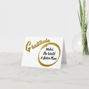 Cartão De Agradecimento Tipografia de Gratidão Literária Dourada Elegant