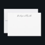 Cartão De Agradecimento Tipografia de Script Branco Preto Minimalista Mode<br><div class="desc">Cartões de agradecimentos de Tipografia de Script Branco Preto Minimalista Moderno</div>