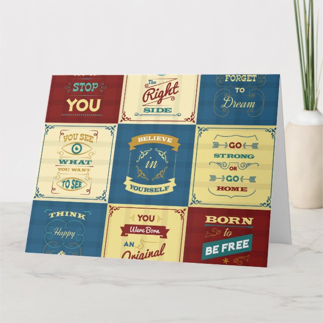 Cartão De Agradecimento Tipografia de Slogan (Frente)