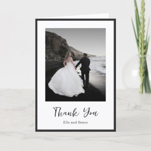 Cartão De Agradecimento Tipografia Moderna Minimalista Casamento Foto