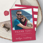 Cartão De Agradecimento Tipografia Moderna Viva Magenta Foto Minimalista<br><div class="desc">Diga obrigado em estilo com esta foto de casamento moderna e muito moderna,  obrigado cartas. O design é fácil de personalizar com seu próprio texto e sua família e amigos ficarão entusiasmados quando receberem esse obrigado fabuloso. Itens correspondentes podem ser encontrados na coleção.</div>