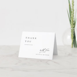 Cartão De Agradecimento Tipografia Simplesmente Elegante Casamento Moderno