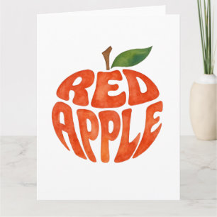 Cartão De Agradecimento Tipografia Vermelha Apple, Arte Apple