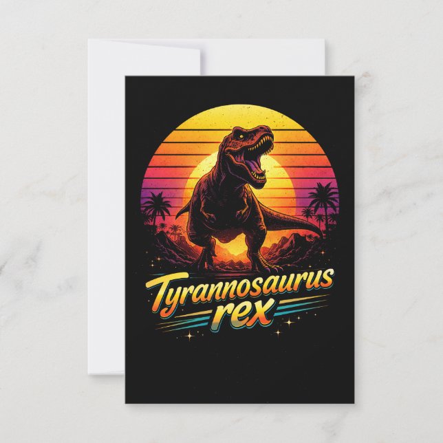 Cartão De Agradecimento Tiranossauro Rex (Frente)