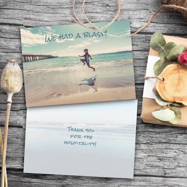 Cartão De Agradecimento Tive uma Hospitalidade em Blast Beach Obrigado Car (Criador carregado)