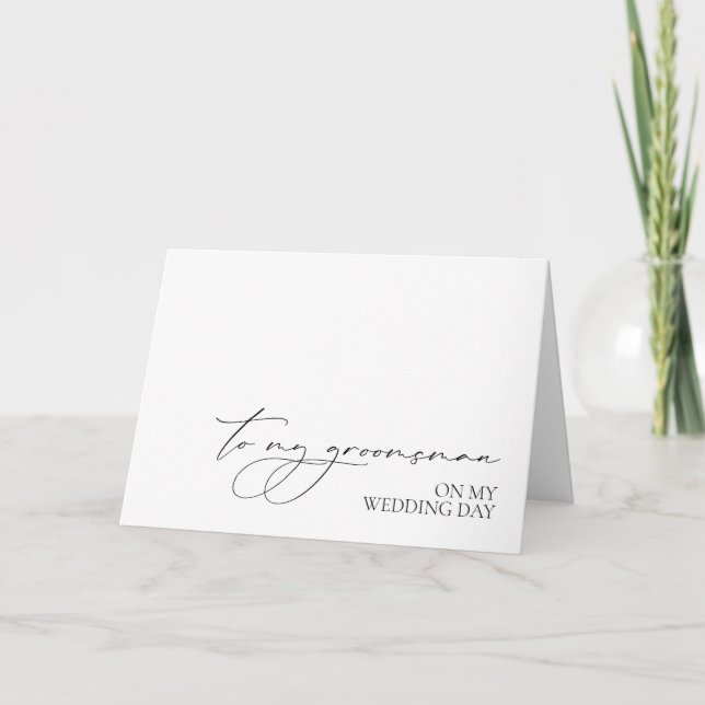 Cartão De Agradecimento "To My Groomsman On My Wedding Day" Card (Frente)