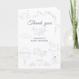 Cartão De Agradecimento Toile de Jouy Nursery Baby Shower Thank you